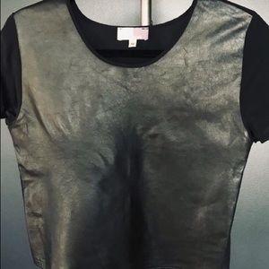 🌹Piper Gore Leather front silk back top!🌹